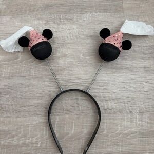 Disneyland Minnie Mouse Bobble Head Antenna Princess Bride Headband Pink Sequin